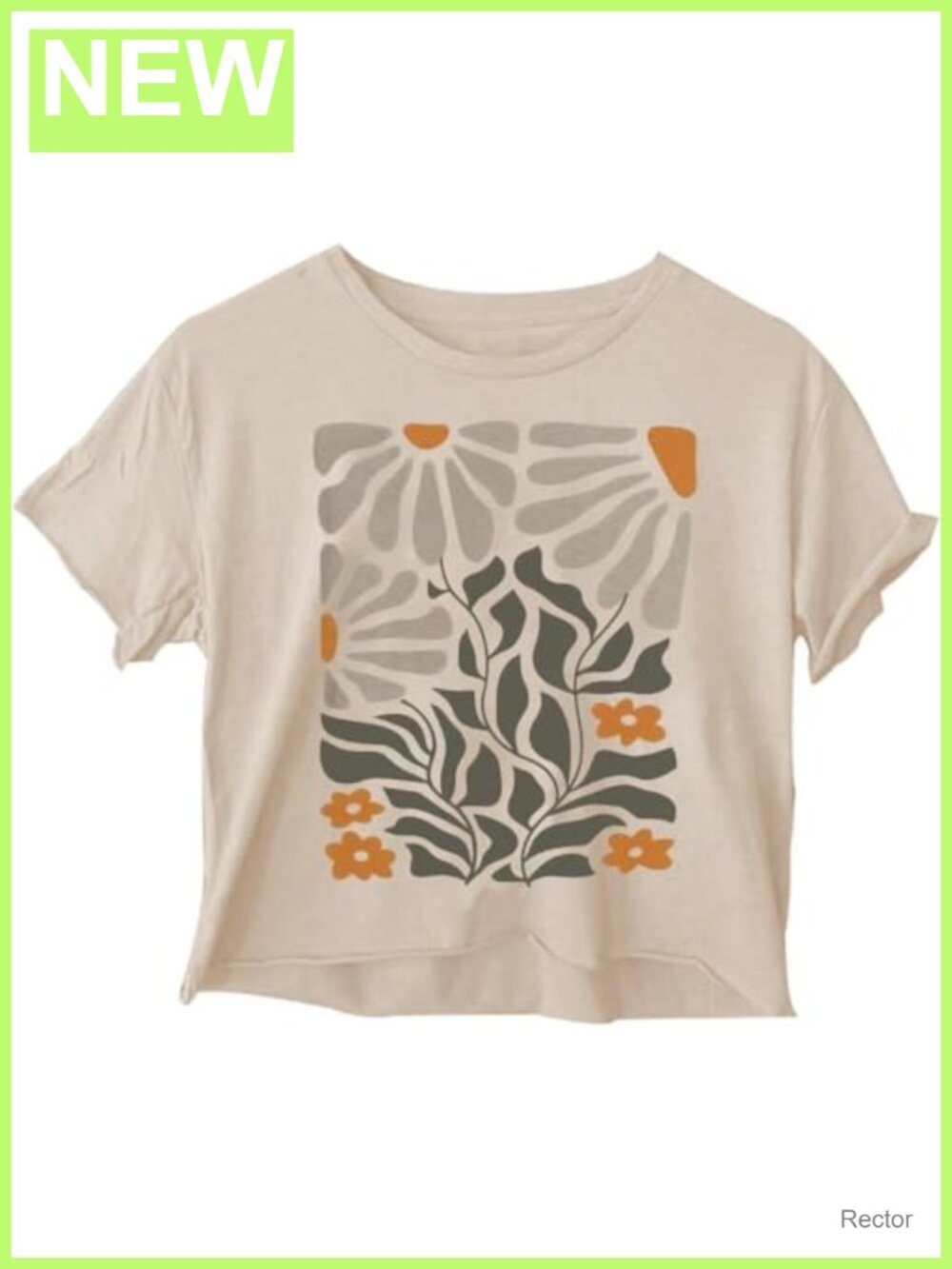 Womens Short Sleeve Crew Neck Crop Top Floral Graphic Tee Summer Casual